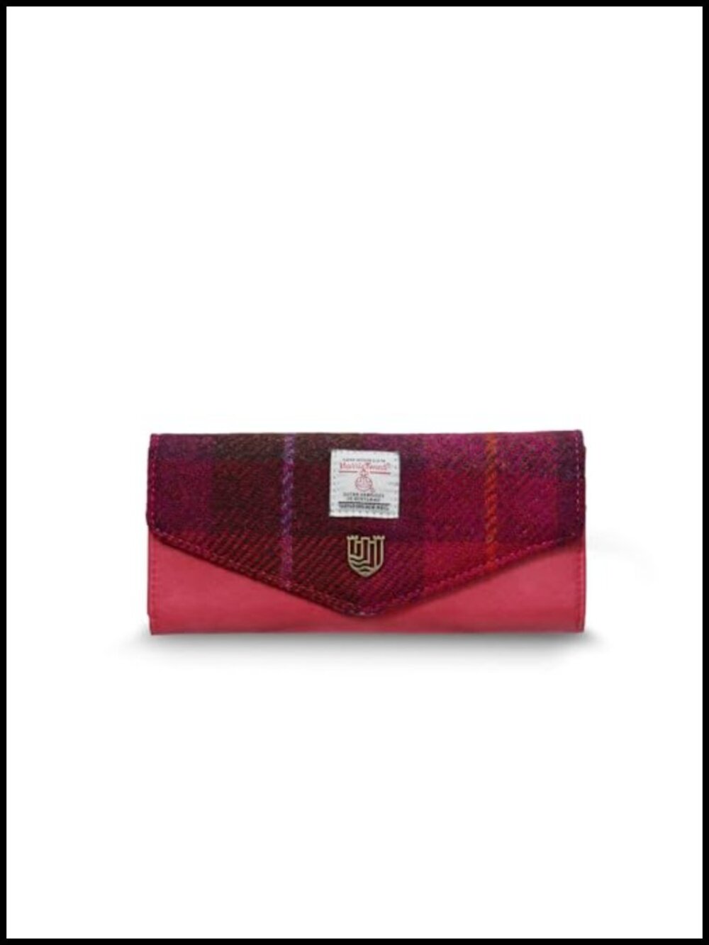Scottish Harris Tweed Small Clasp Purse, Wool & PU Leather, Womens Coin Wallet,